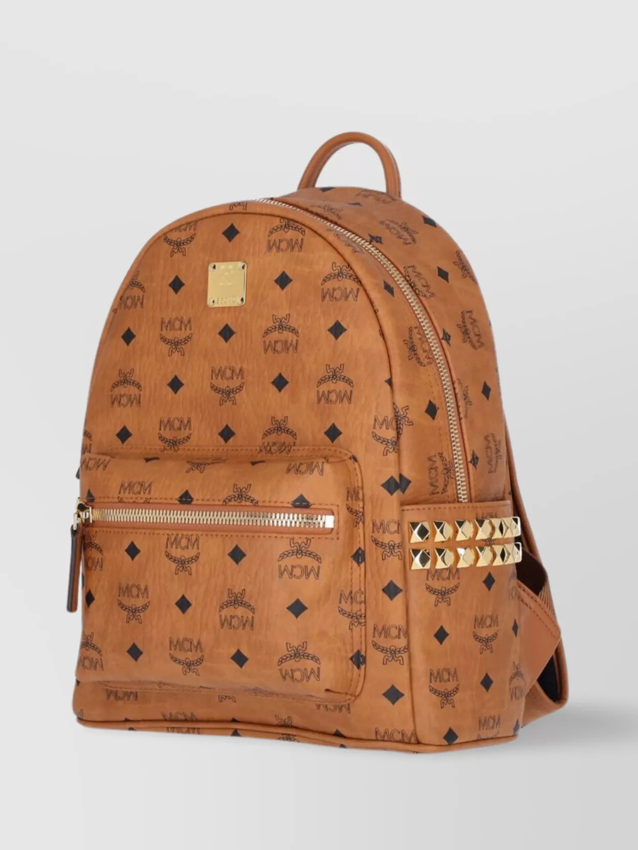 Mcm Adjustable Strap Backpack Gold Hardware