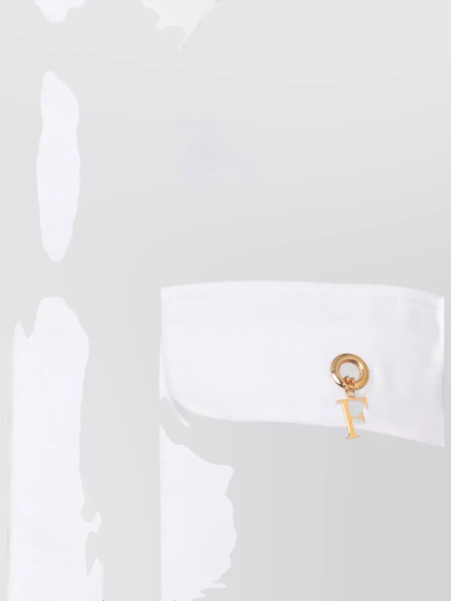 Elisabetta Franchi Cropped Cotton Long-Sleeve Shirt