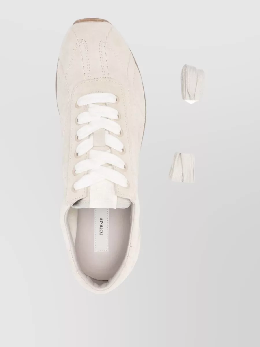 Totême Suede Leather Low-Top Sneakers