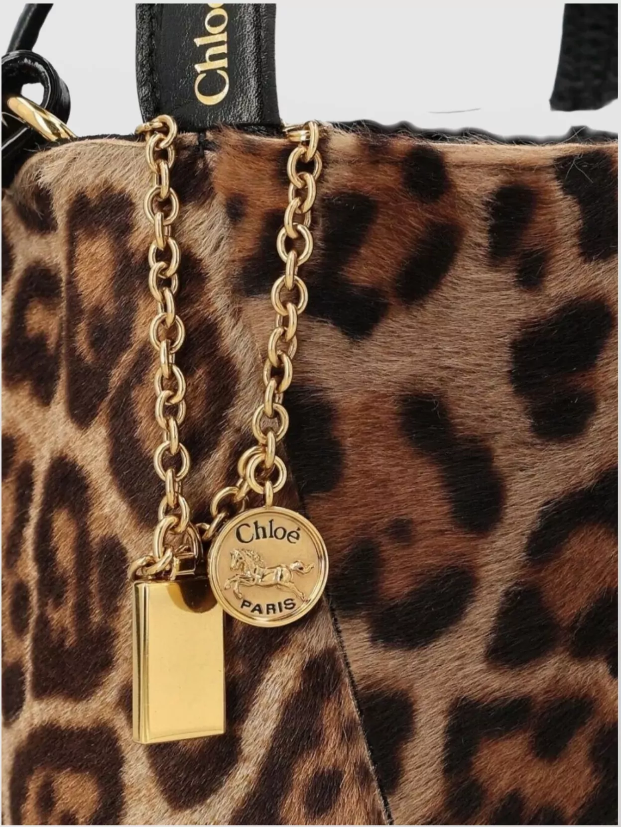 Chloé Leopard Print Shoulder Bag With Chain Detail