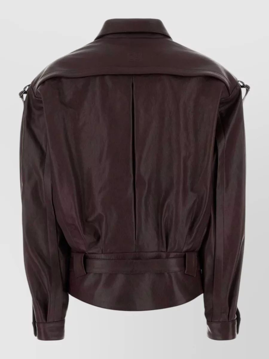 Magda Butrym Leather Oversized Single Breasted Coat
