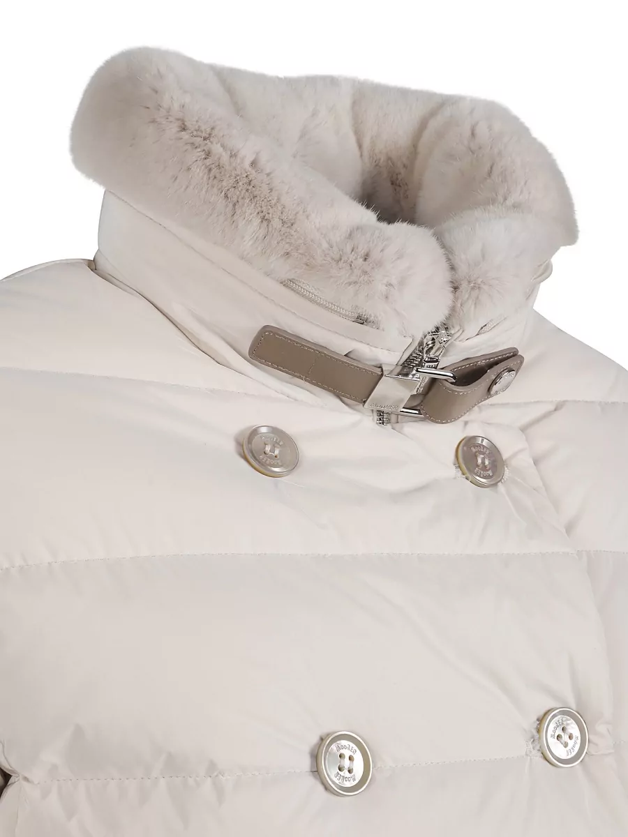Moorer Double-Breasted Down Jacket Fur Collar