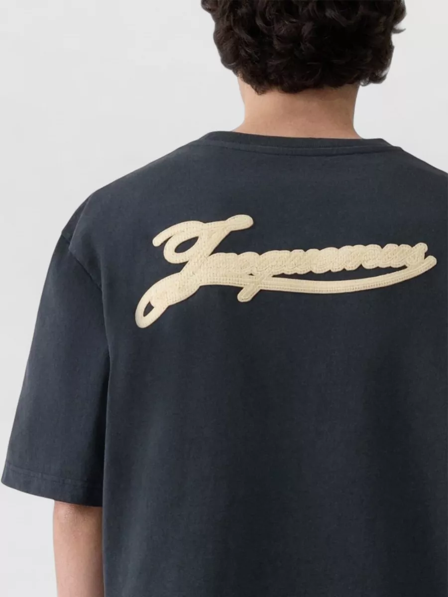 Jacquemus Logo Cotton Crew Neck Patch T Shirt