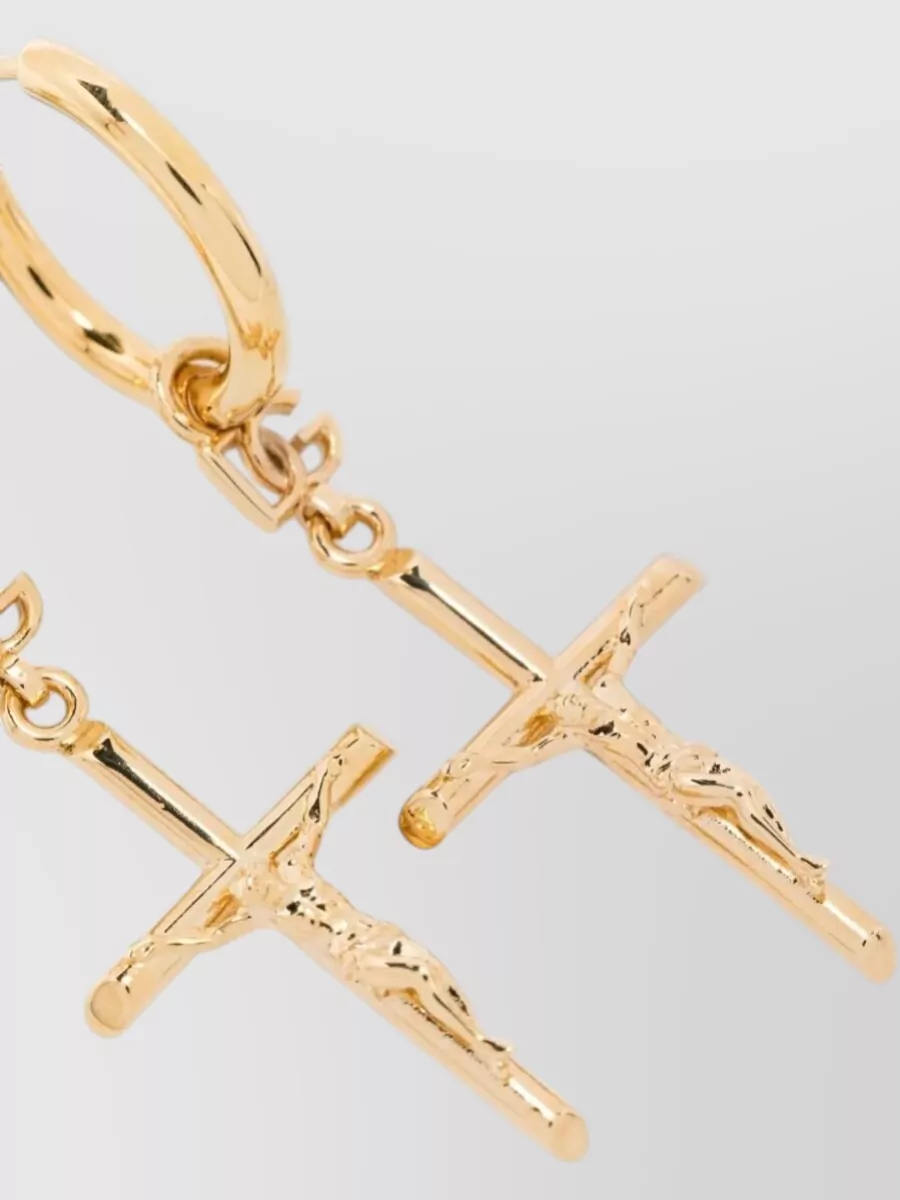 Dolce&Gabbana Cross Pendant Hoop Earrings Design
