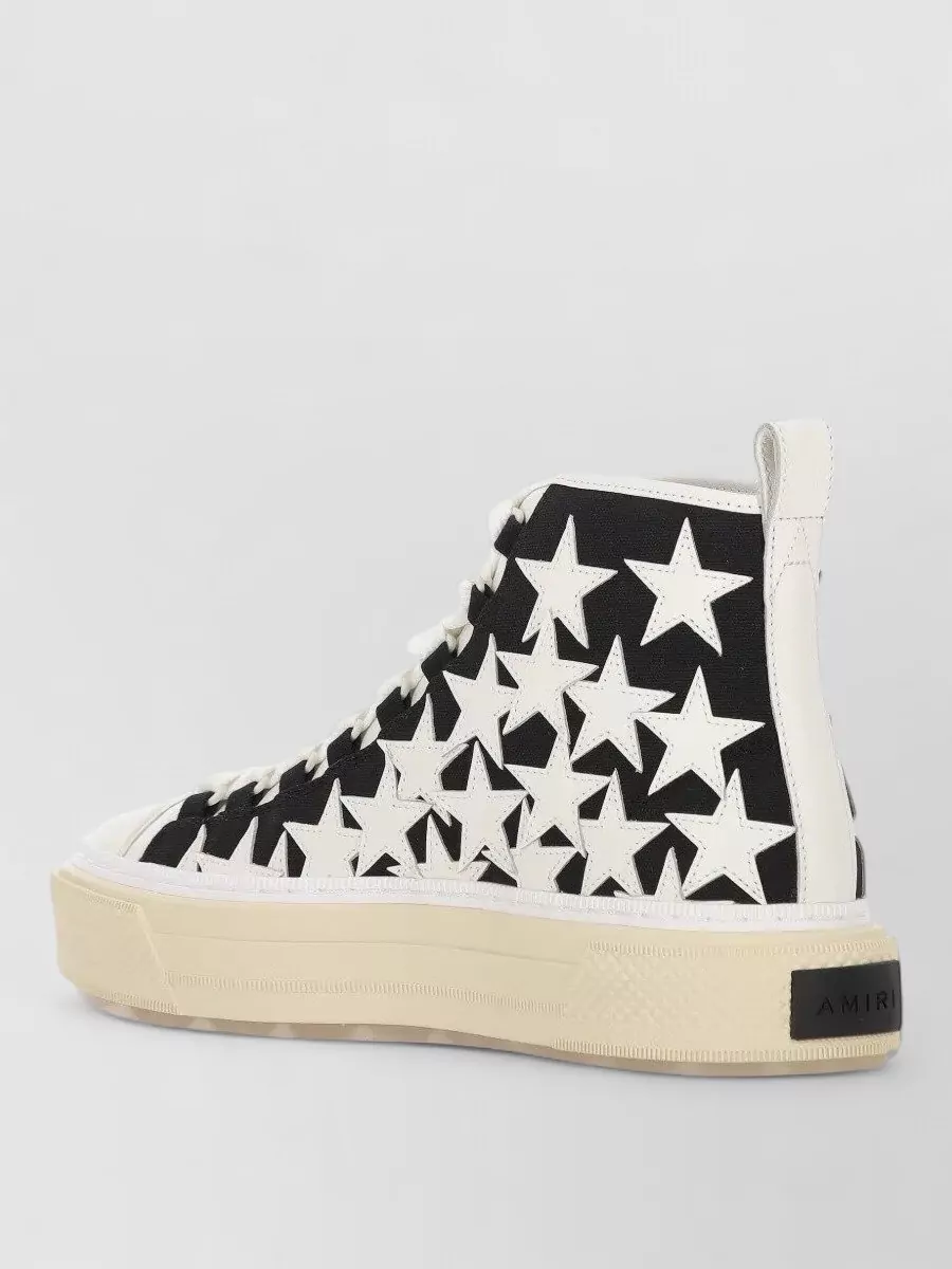 Amiri leather cotton high-top sneakers