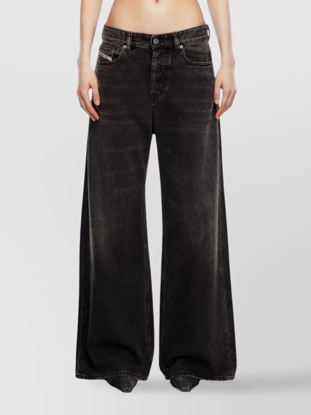 Diesel 1996 D-sire Wide Leg Denim Trousers In Black