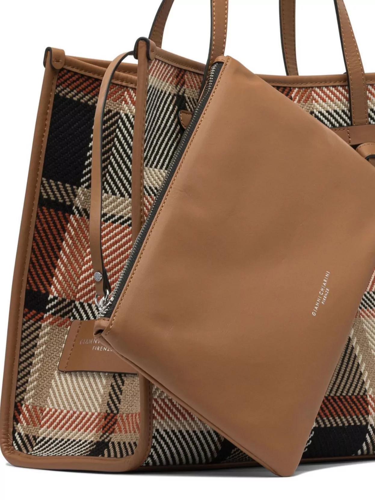 Gianni Chiarini Checkered Top Handle Shoulder Bag