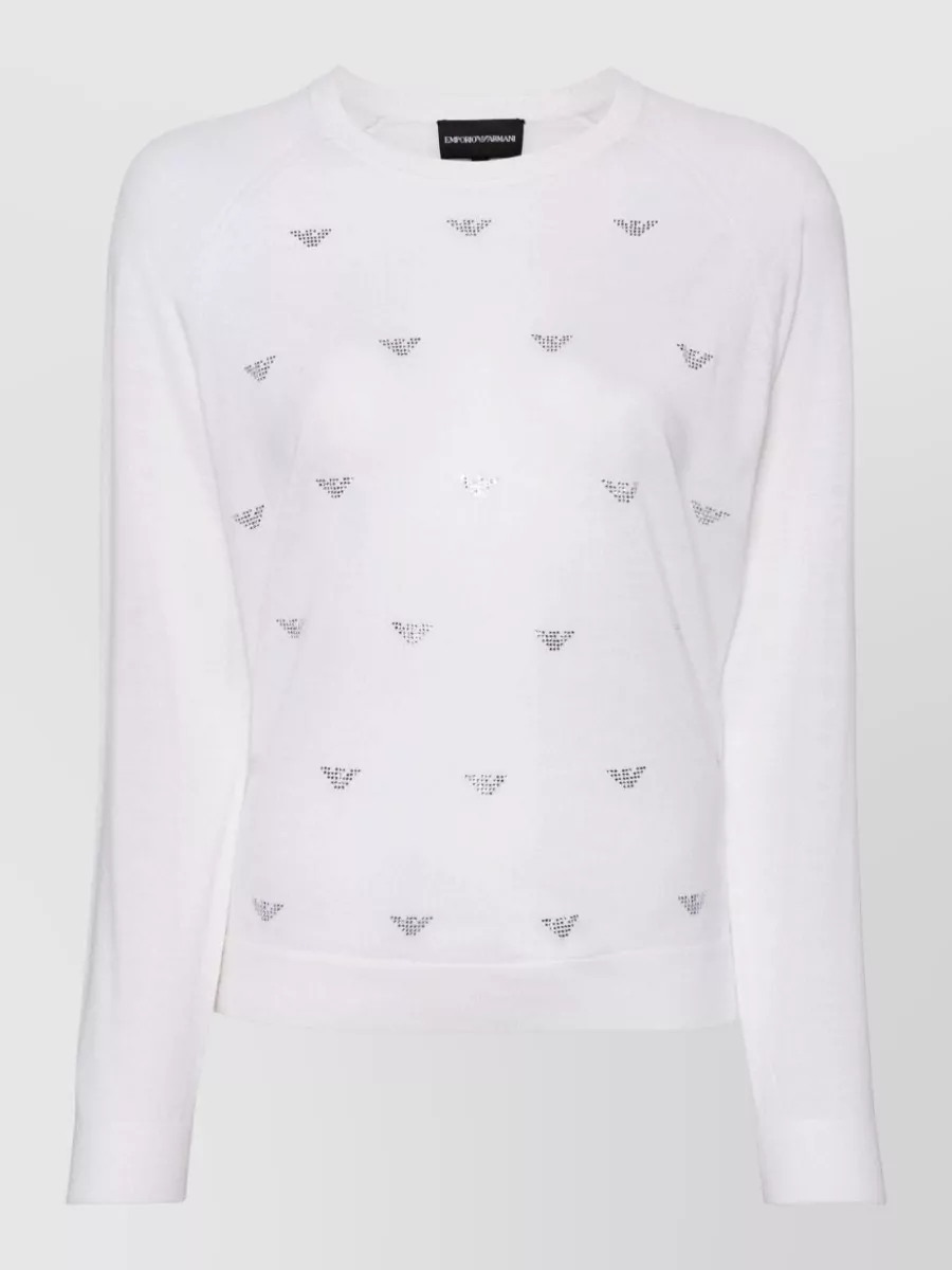 Emporio Armani Wool Fine-Knit Raglan-Sleeve Jumper