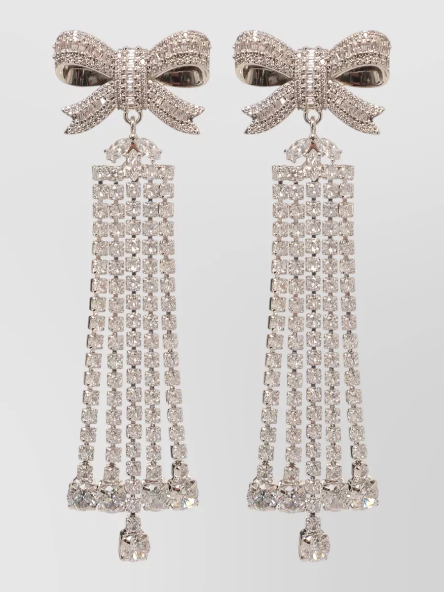 Self-Portrait crystal-embellished drop earrings