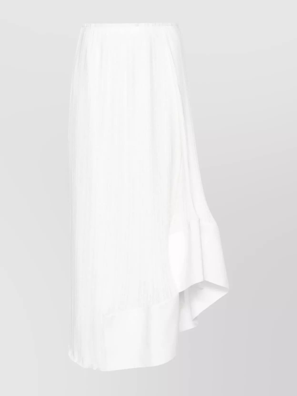 Lanvin Pleated High Waist Midi Skirt In White
