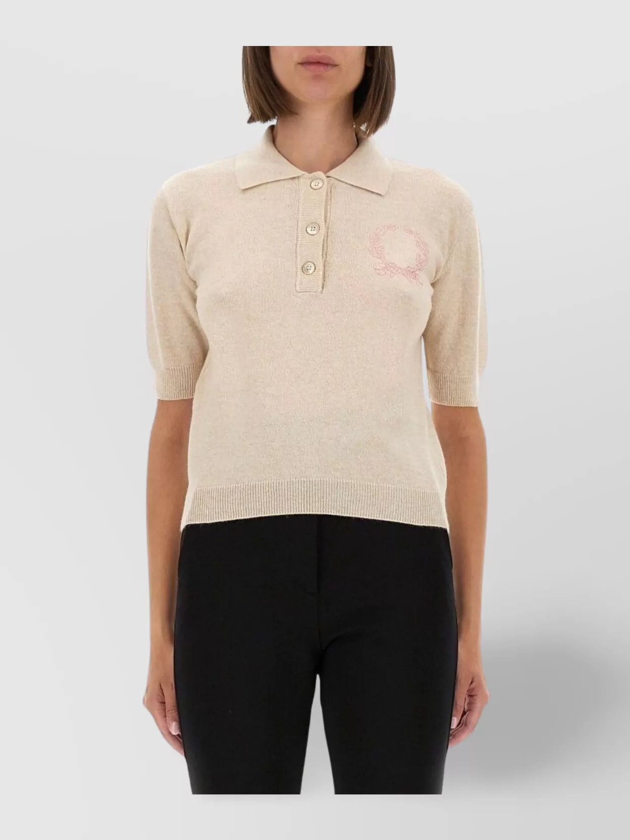 Moschino Knitwear Polo Collar Short Sleeves Ribbed Hem
