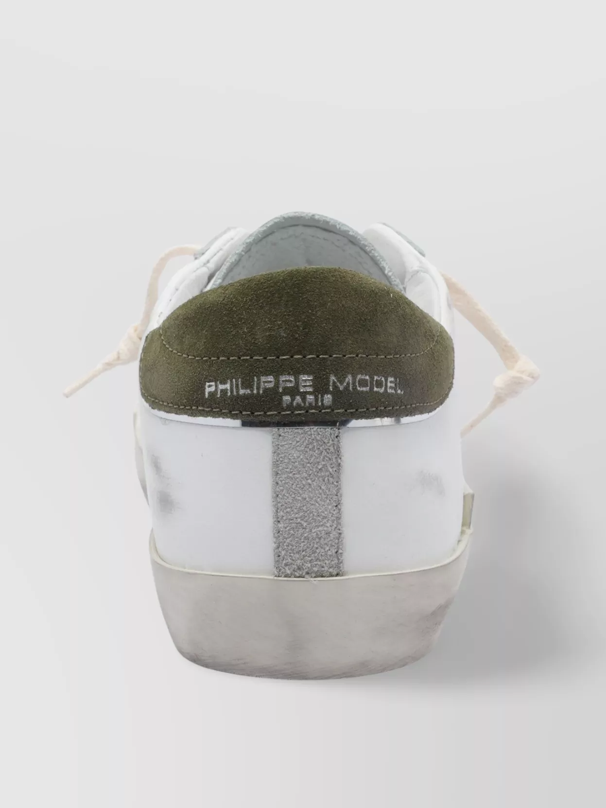 Philippe Model Low Top Leather Sneakers With Suede Heel
