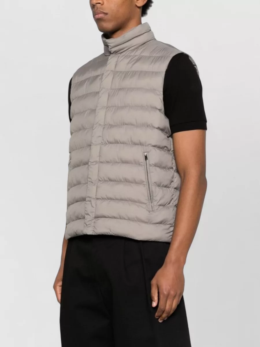 Herno High Neck Padded Sleeveless Jacket Zip Pockets