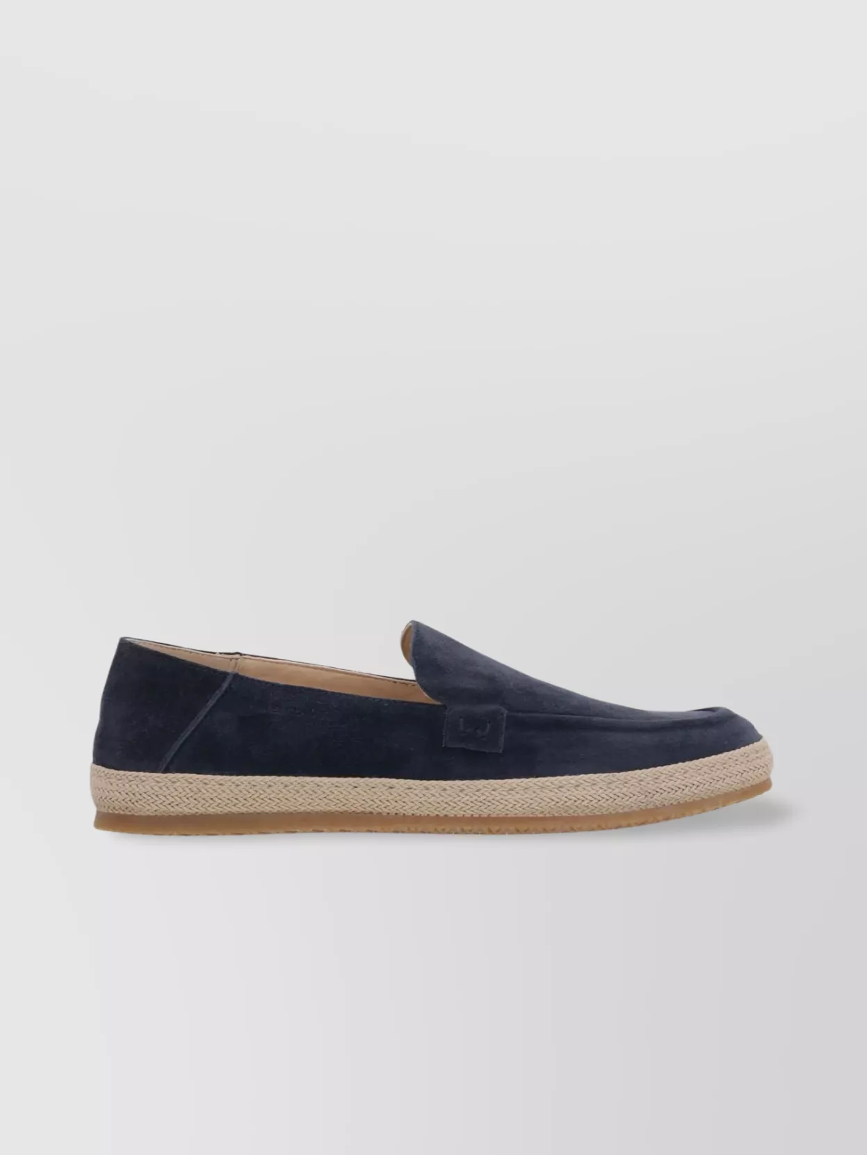 Stuart Weitzman Round Toe Espadrille Loafers With Suede Finish