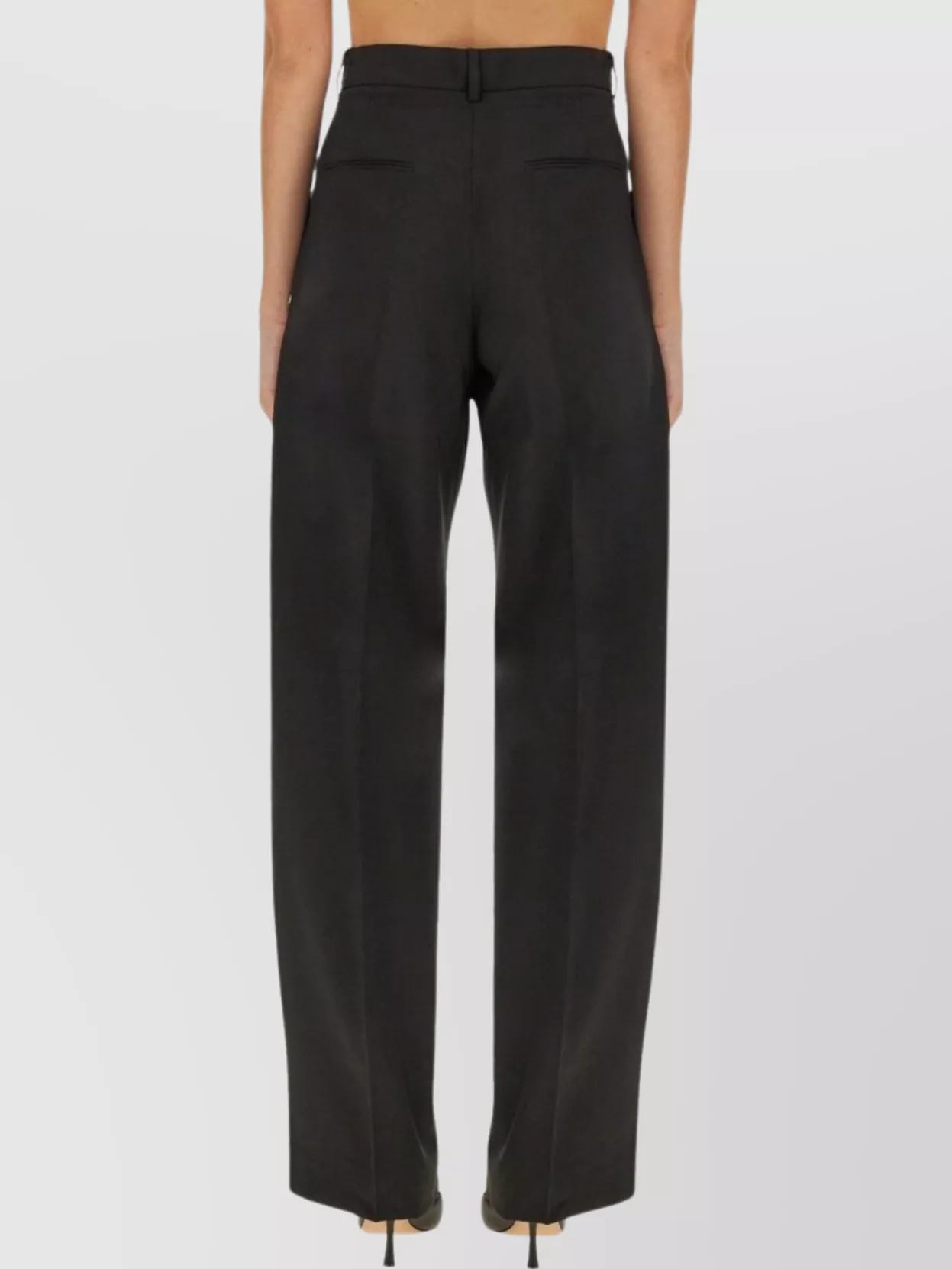 Sportmax Wide Leg Trousers With Pleats And Pockets In Black