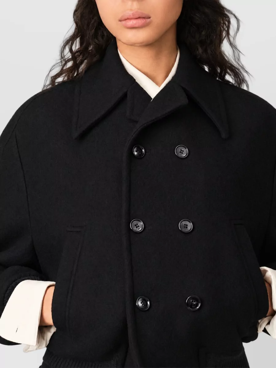Ami Paris Wool Double-Breasted Bomber Jacket