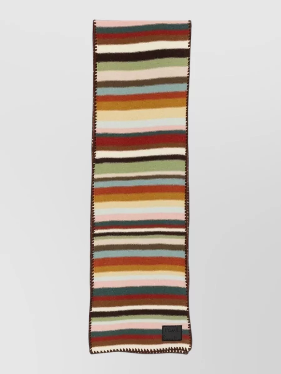 Paul Smith striped merino wool scarf