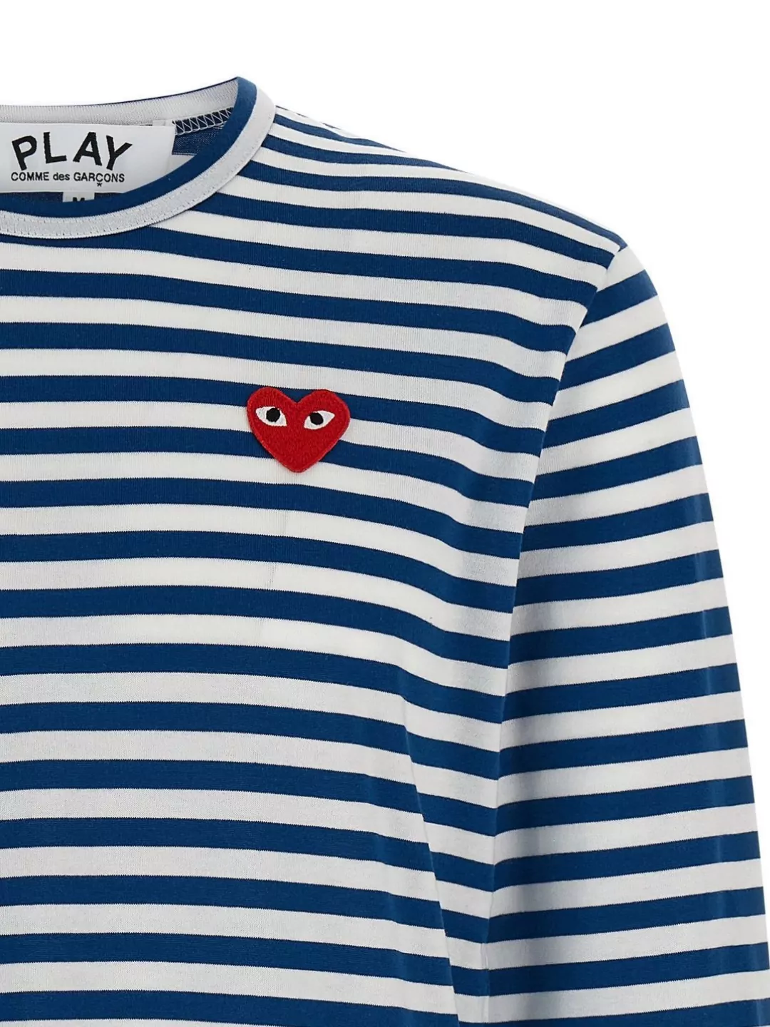 Comme Des Garçons Play Striped Long Sleeve Crew Neck T-Shirt
