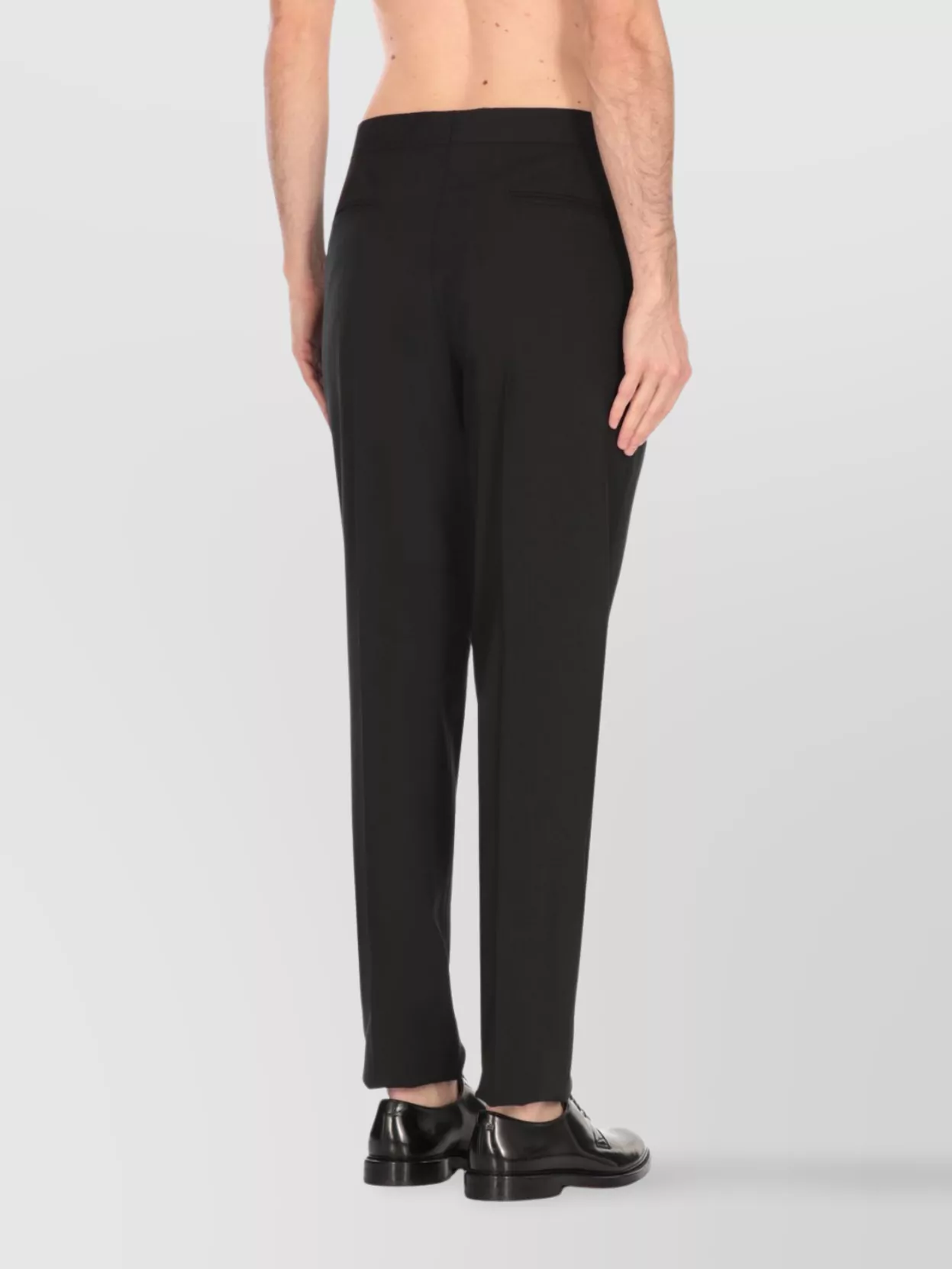 Lardini Straight Leg Wool Pants Pockets
