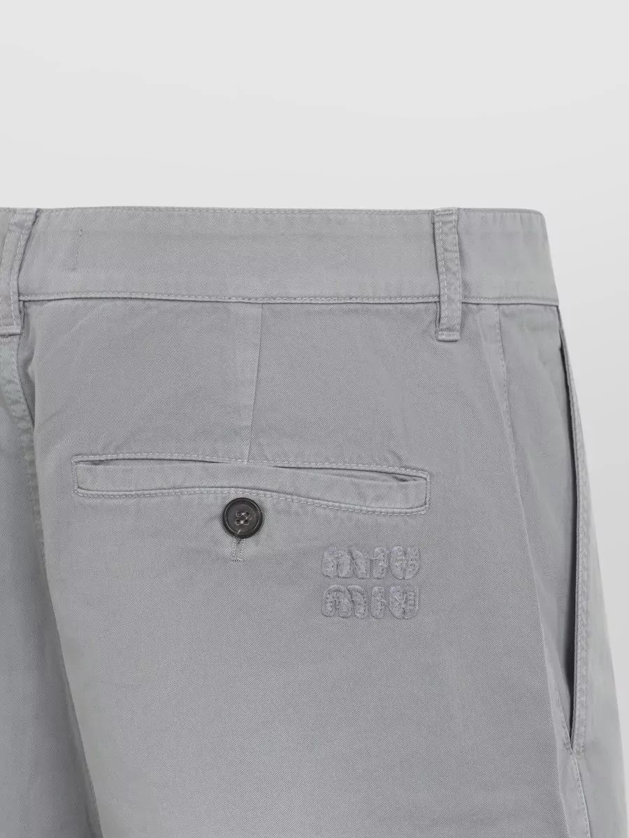 Miu Miu Cotton Garment-Dyed Mid-Rise Wide-Leg Trousers