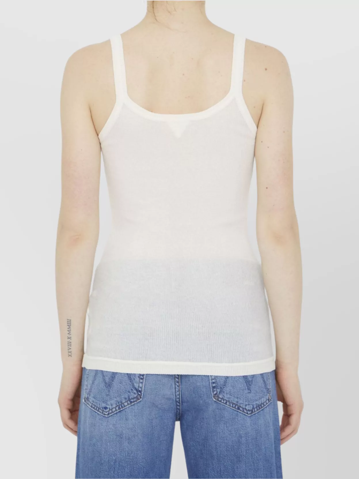 Bottega Veneta Ribbed Cotton Sleeveless Slim Fit Top In White
