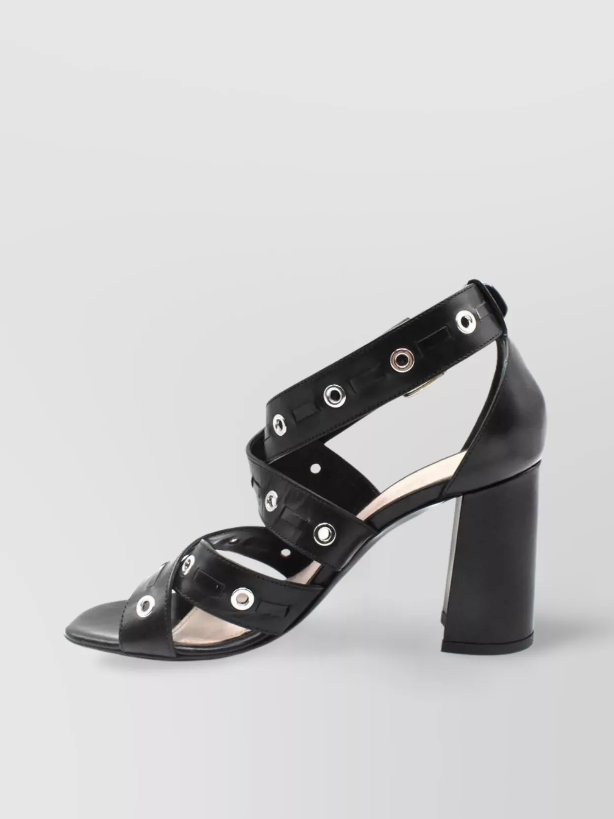 Premiata Heel Block Strappy Sandals Eyelet