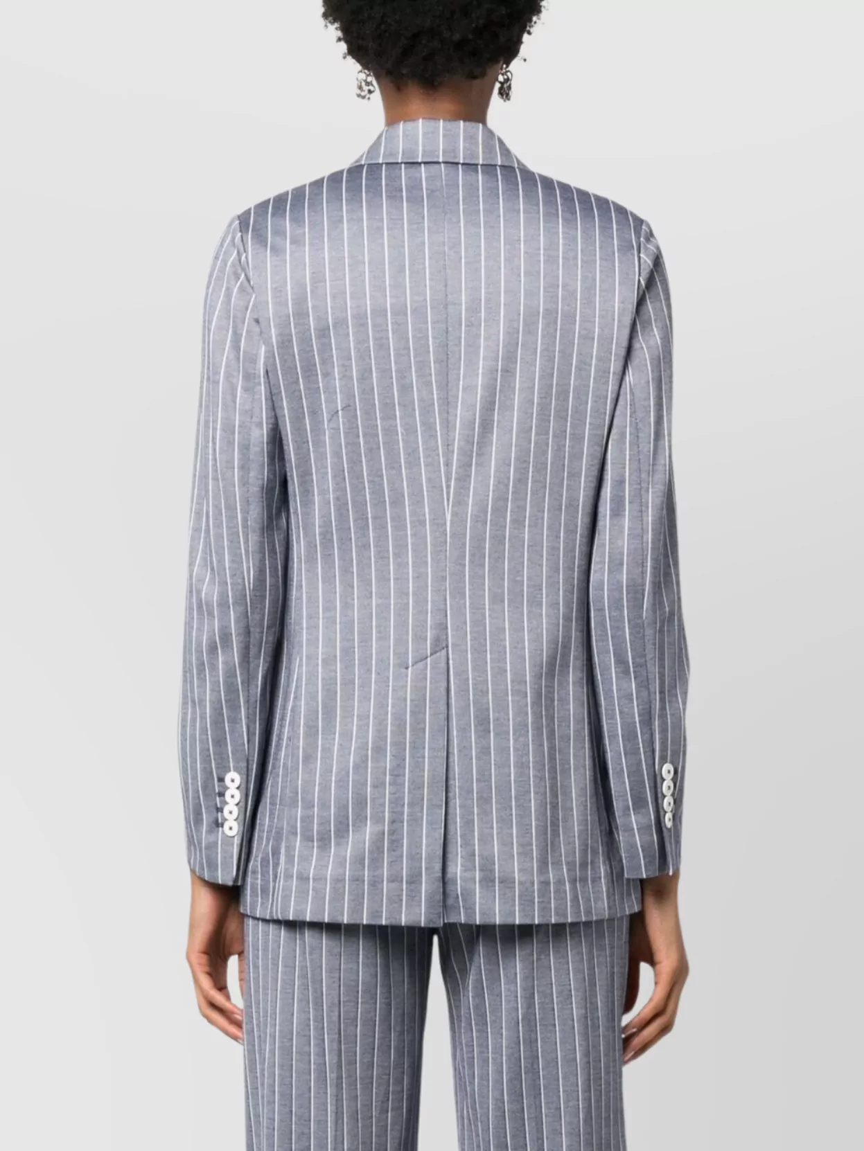 Circolo 1901 Striped Double-Breasted Blazer With Peak Lapels