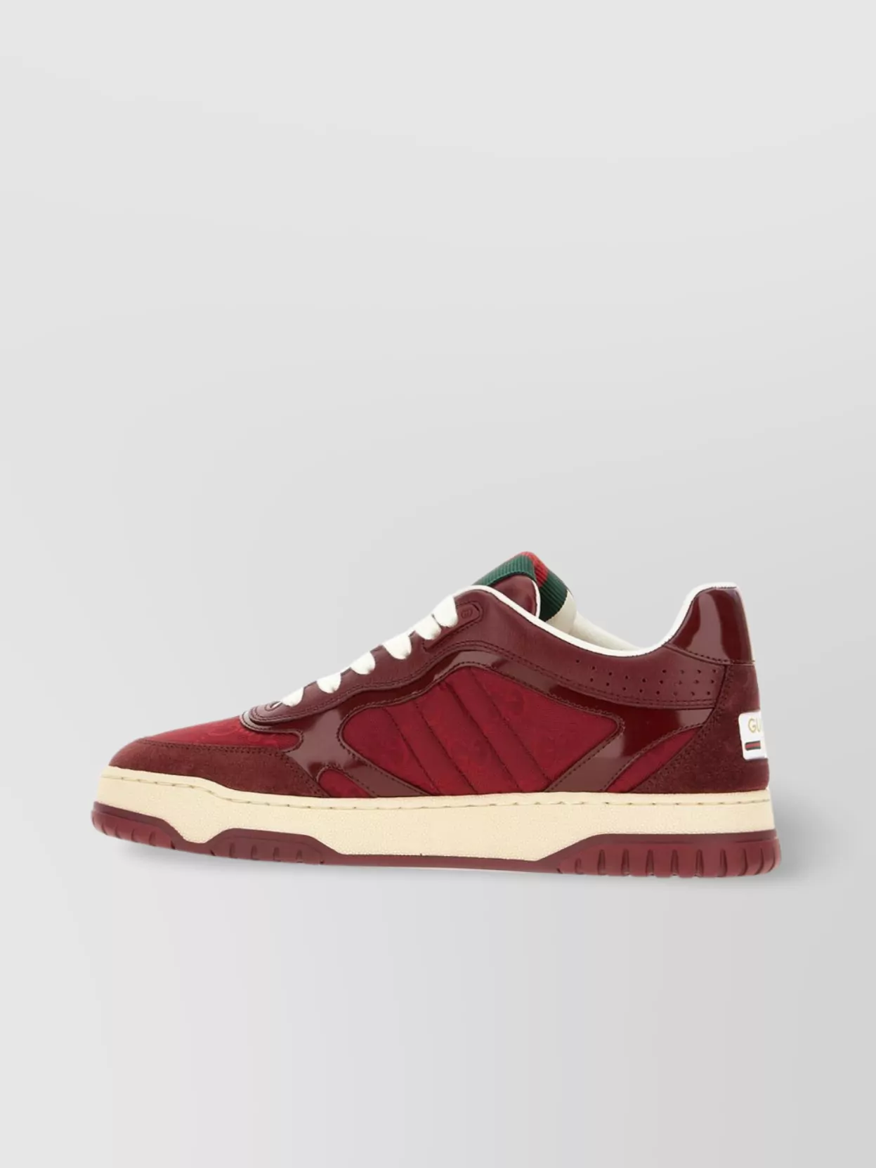Shop Gucci Leather And Fabric Sneakers