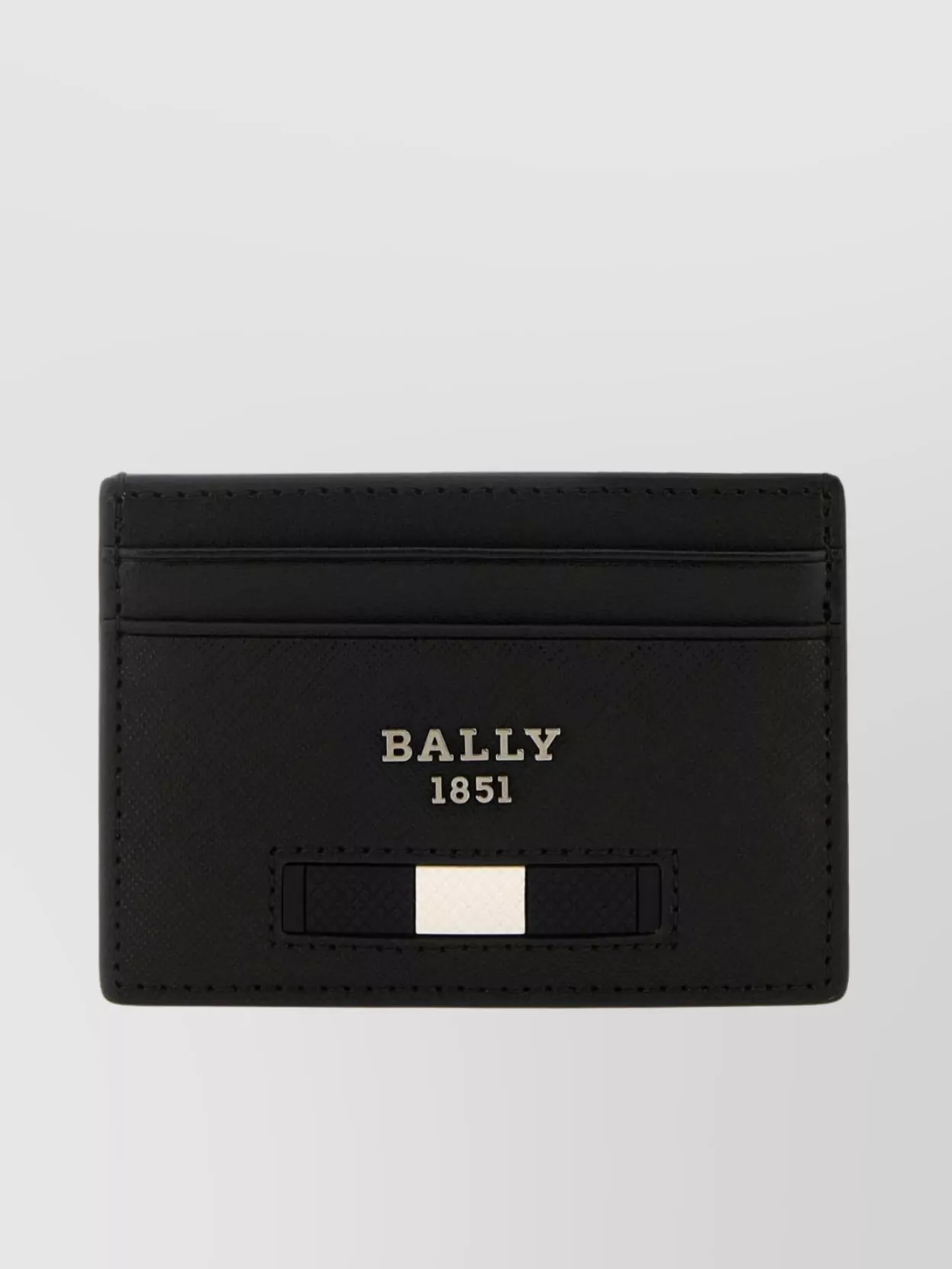 Shop Bally Leather Cardholder With Rectangular Shape And Contrast Trim