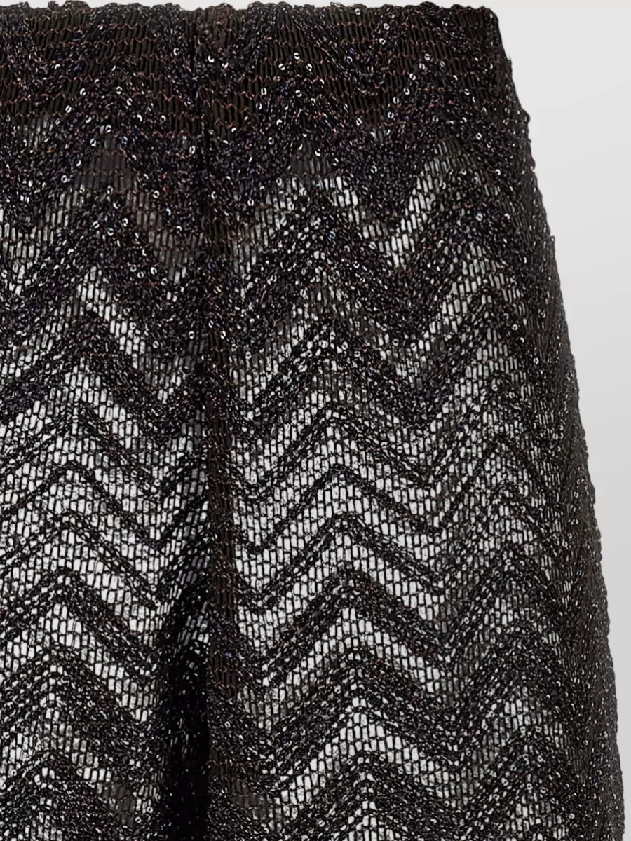 Missoni High-Rise Sequin Zigzag Mesh Wide-Leg Trousers