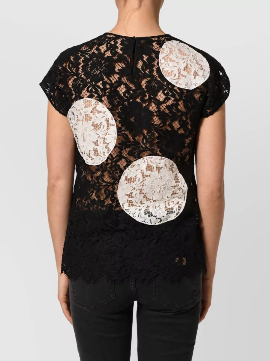 Dolce&Gabbana Floral Lace Short-Sleeve Top