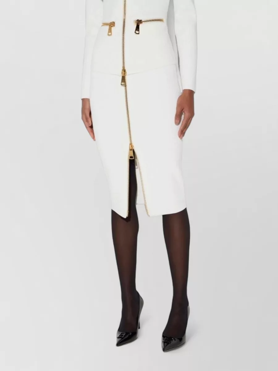 Elisabetta Franchi High-Rise Zipped Midi Pencil Skirt