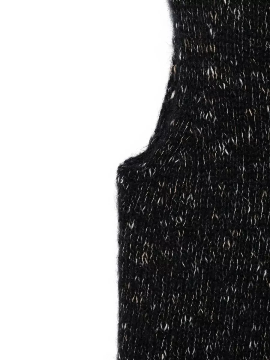 Alysi Mohair Wool Sleeveless Turtleneck Knitted Top