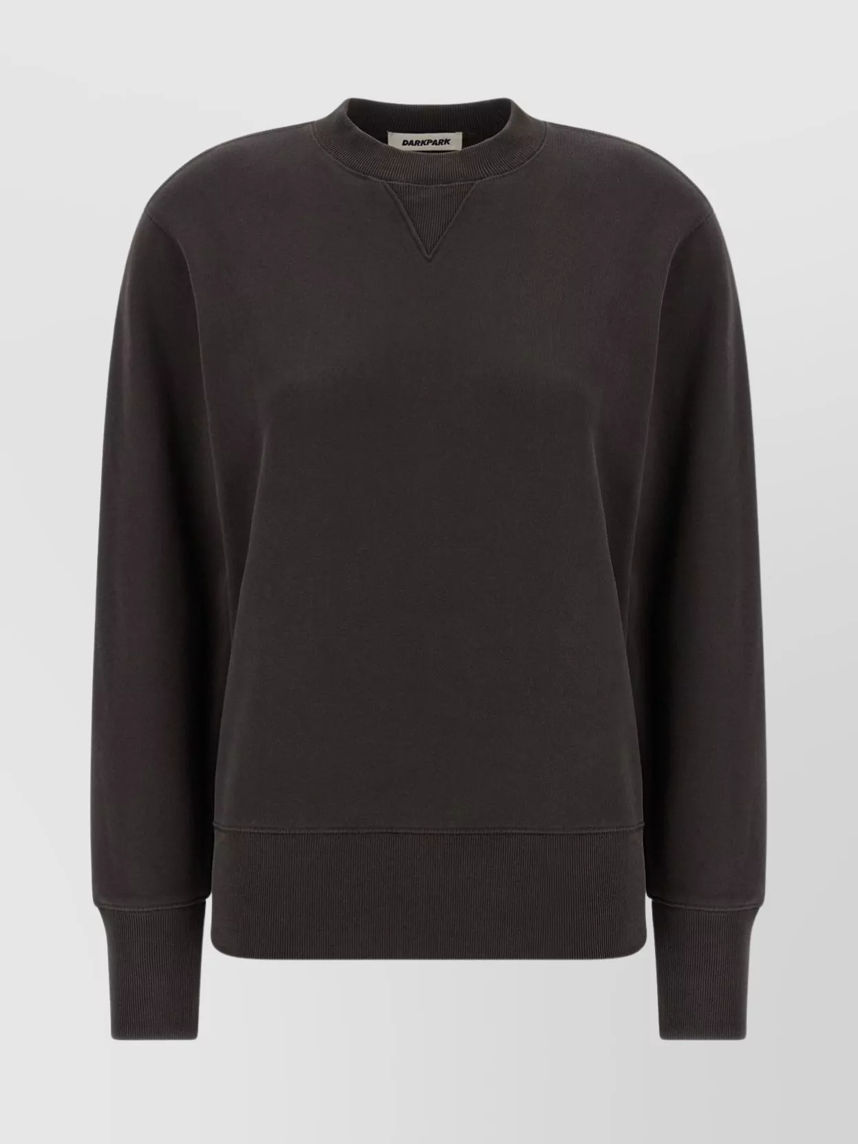 Darkpark Crew Neck Long Sleeve Sweatshirt With Ribbed Cuffs And Hem In Black