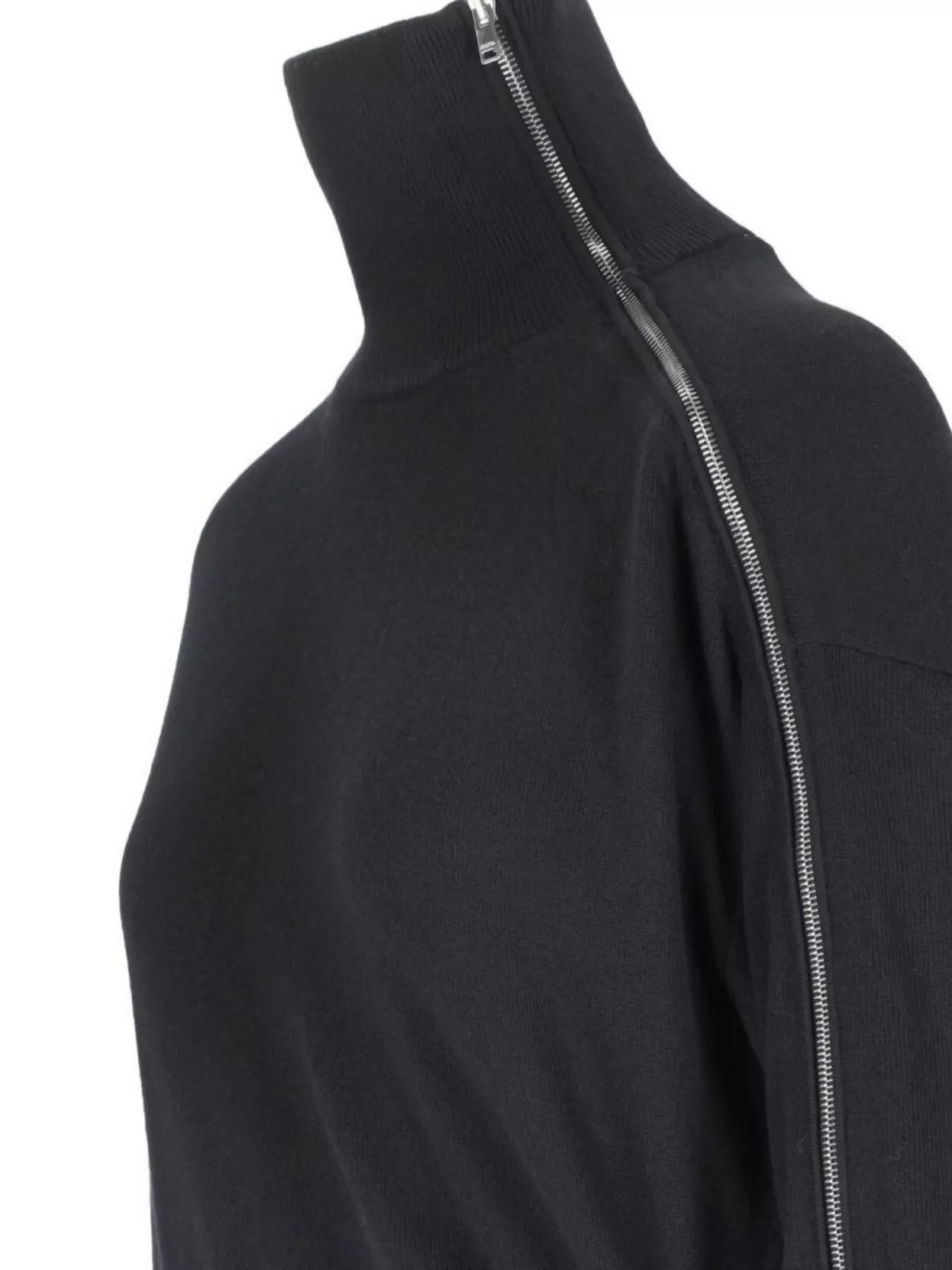 Isabel Marant Black Wool Blend Zip Knit Dress In Grey
