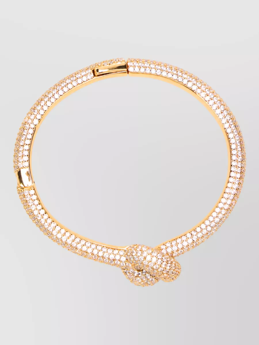 Self-Portrait crystal-embellished knot bracelet