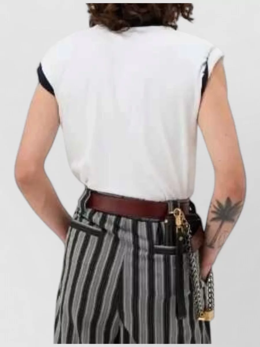 Versace Ribbed Slim-Fit V-Neck Short-Sleeve T-Shirt