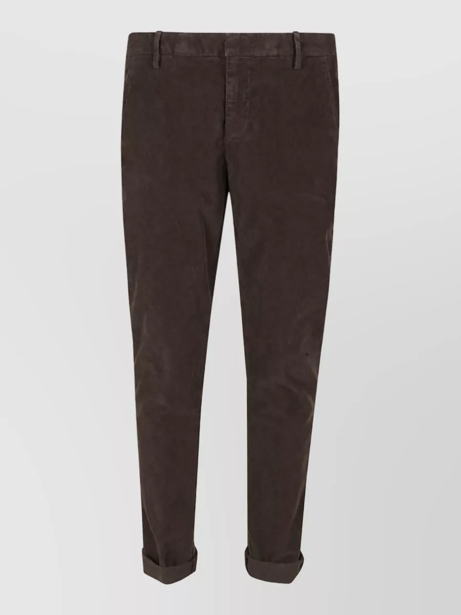 Dondup ribbed low-rise slim-fit chinos