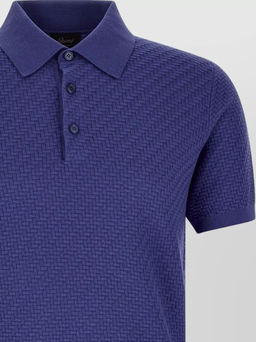 Brioni Textured Polo Shirt Short Sleeve Collar