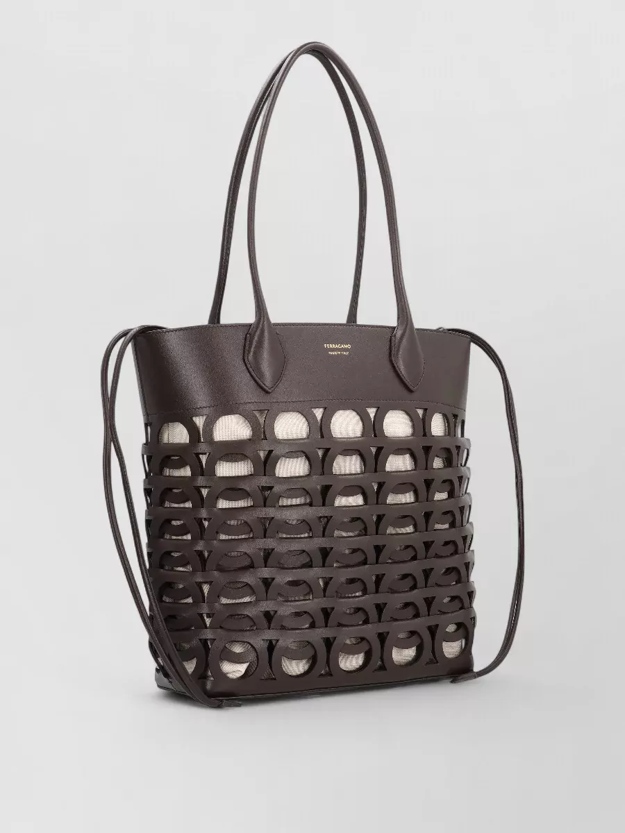 Ferragamo gancini tote beach bag