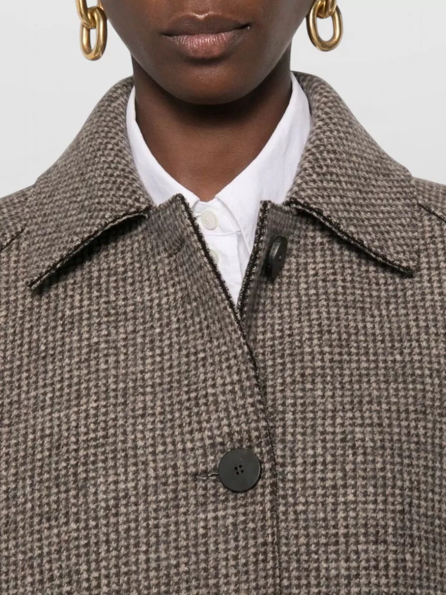 Harris Wharf London Wool And Cashmere Houndstooth Coat