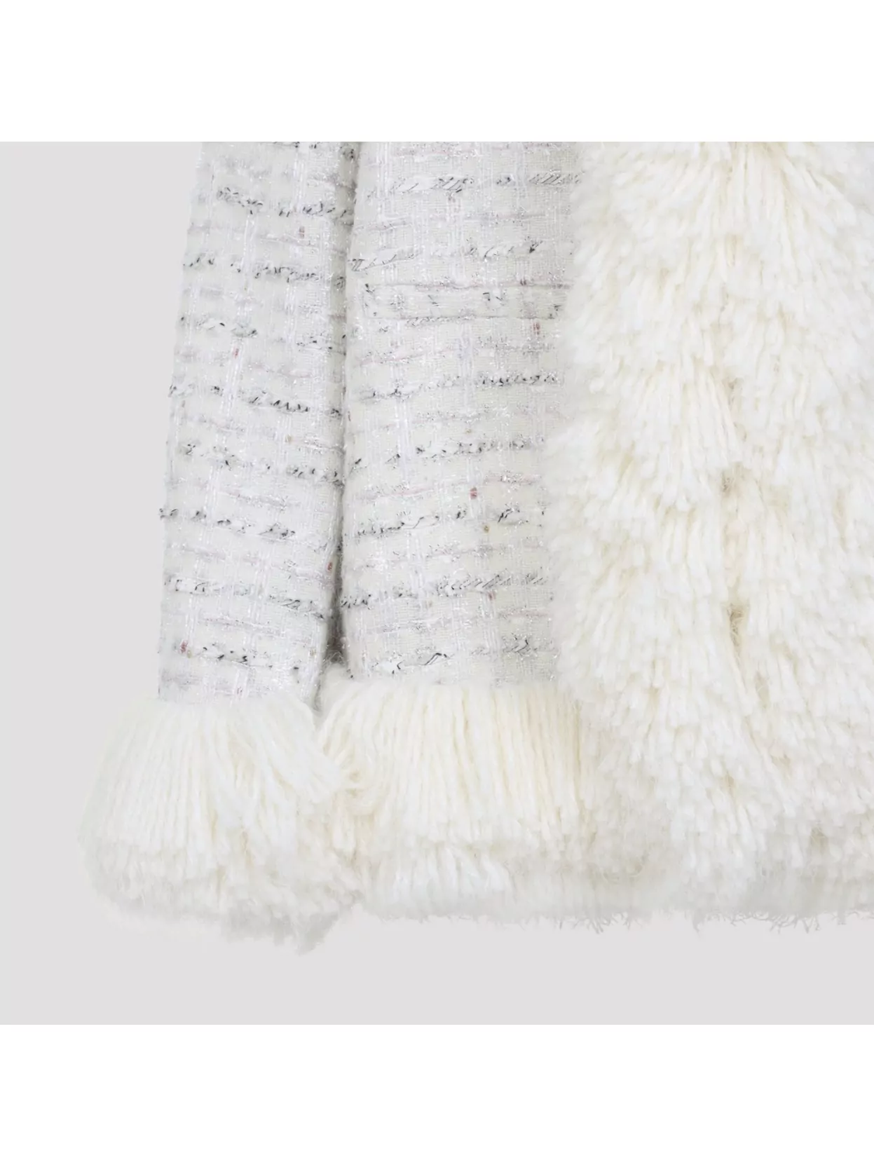Giambattista Valli Textured Coat With Faux Fur And Fringed Hem
