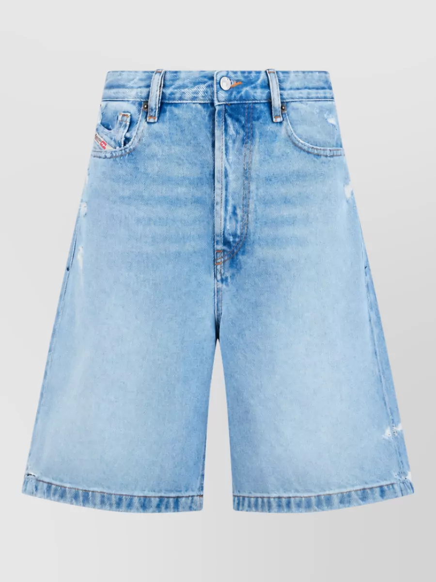 Diesel Denim Knee-Length Wide-Leg Shorts