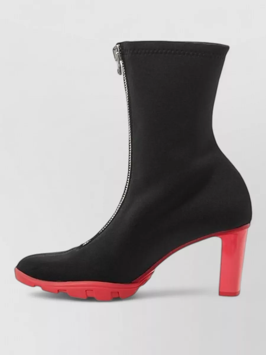 Alexander Mcqueen Leather Neoprene Ankle Boots