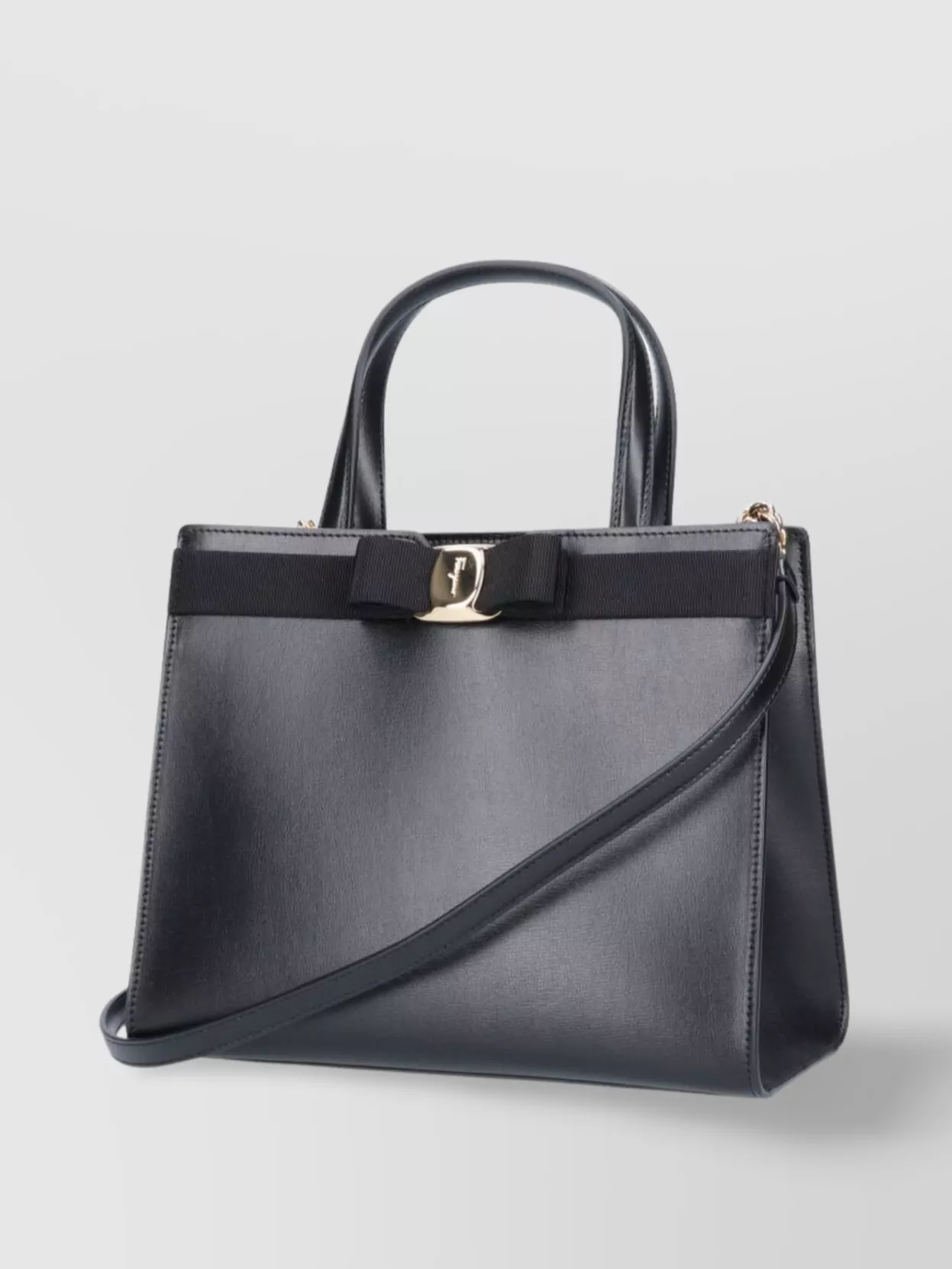 Ferragamo Bow Strap Tote Handles Structure