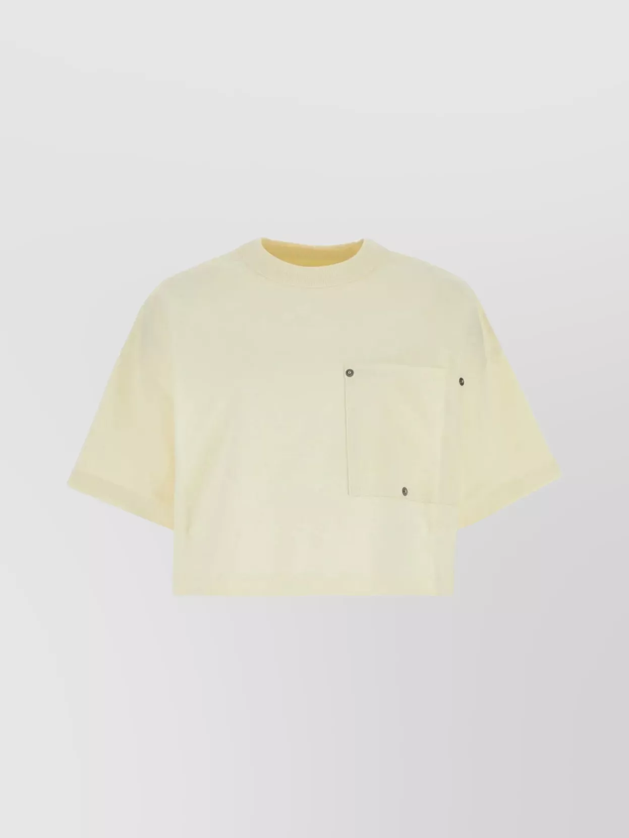 Shop Bottega Veneta Cotton T-shirt With Cropped Cut And Wide Sleeves In Beige