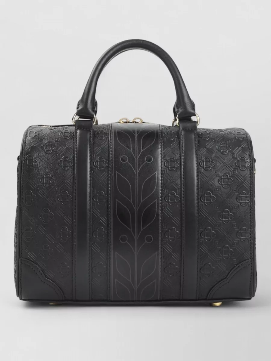 Casablanca Leather Mini Monogram Weekender Bag