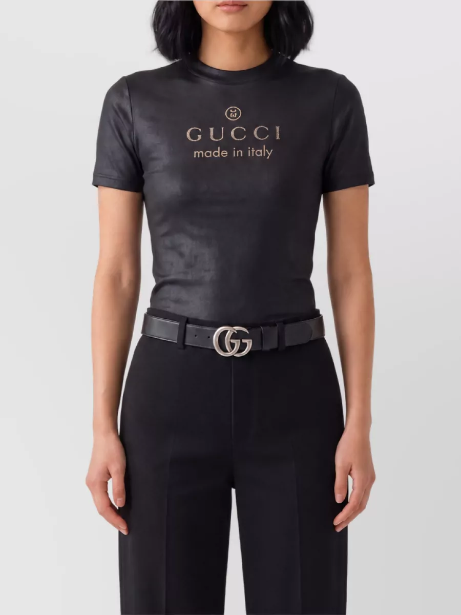 Gucci Printed Cotton Jersey Cropped T-Shirt