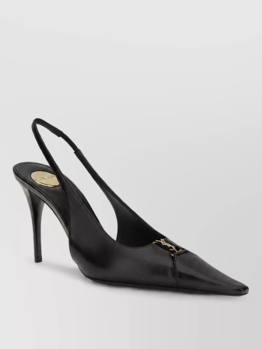 Saint Laurent leather high heel mules