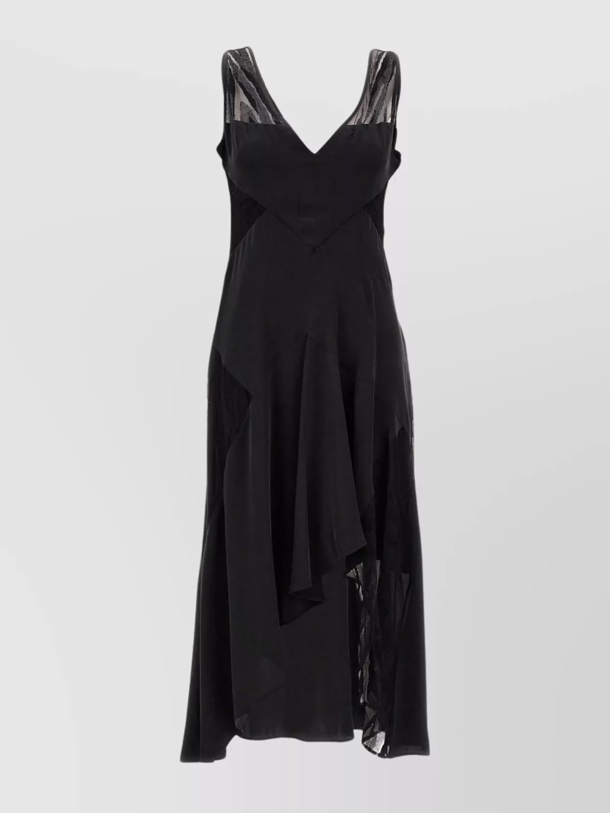 Shop Iro Silk Dress With Asymmetric Hem And Flounced Pattern